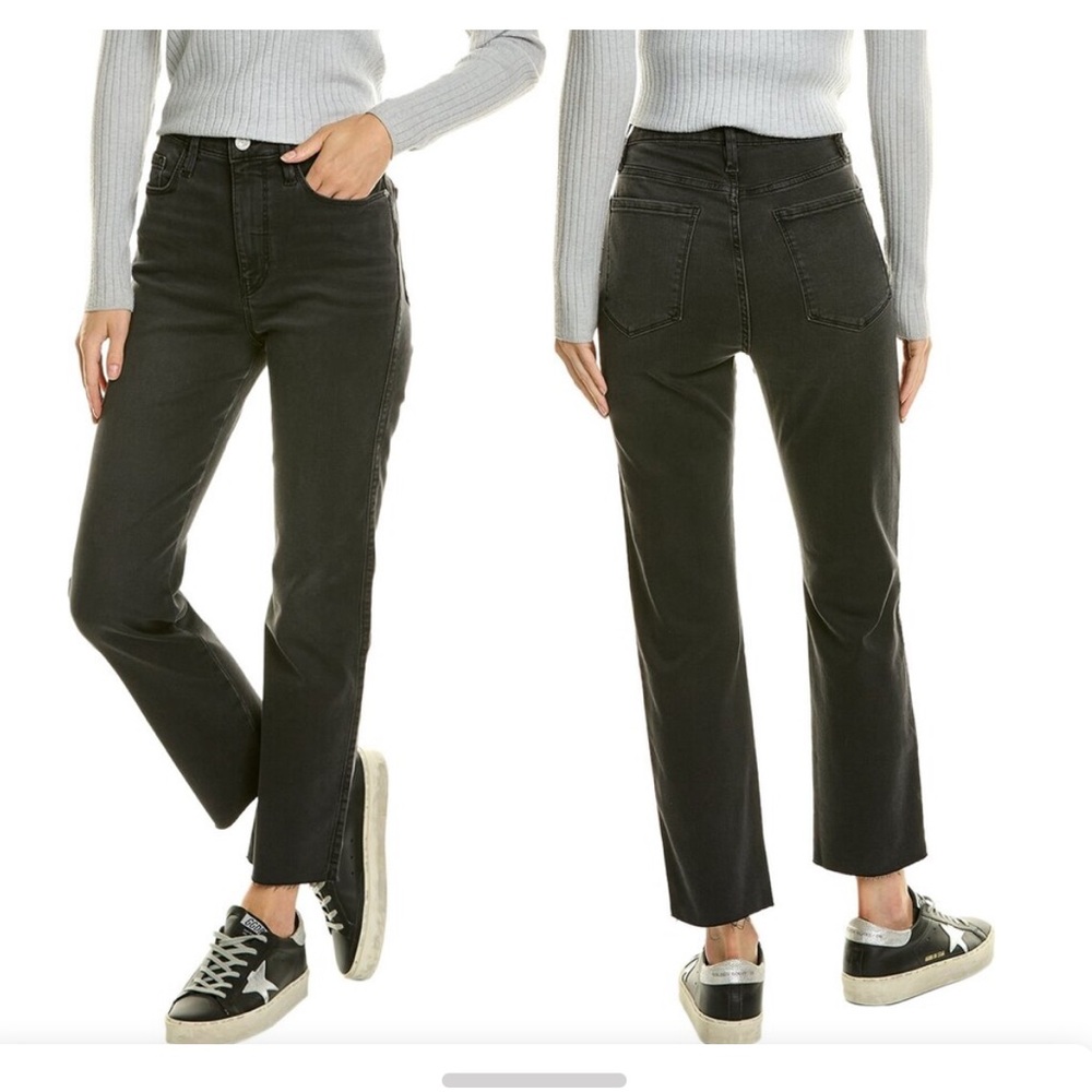 FRAME Le Sylvie Crop Jeans in Billups Black size 26 Raw Hem Anthropologie